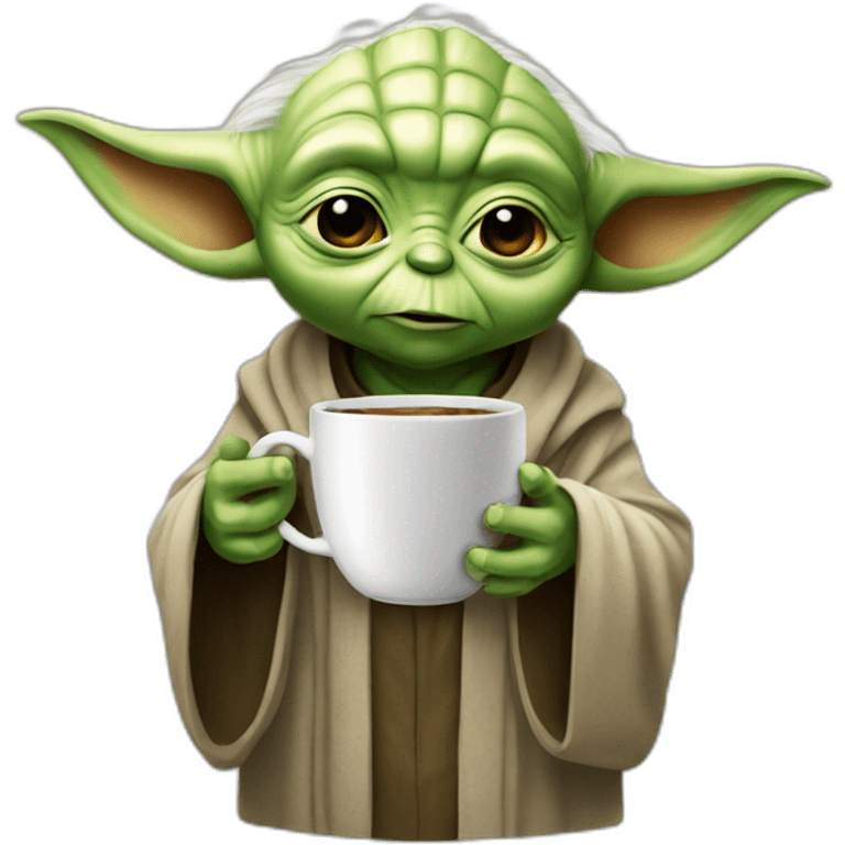 Yoda with a cup emoji