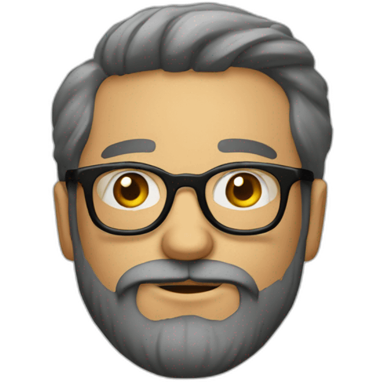 Bearded intelligent man with round glasses emoji