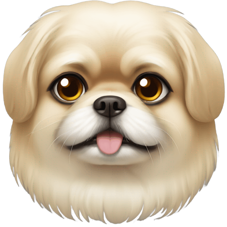 cream pekingese face emoji