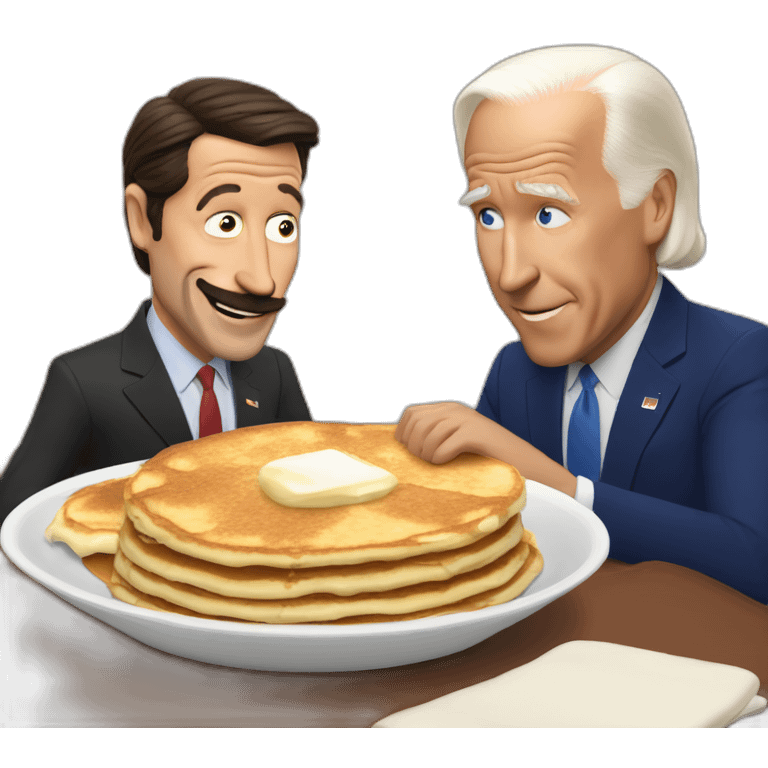 Ted Lasso eating pancakes with Joe Biden  emoji