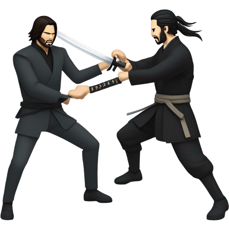 John wick sword fighting a samurai  emoji