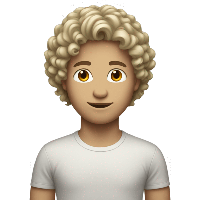 White boy with medium length curly hair emoji