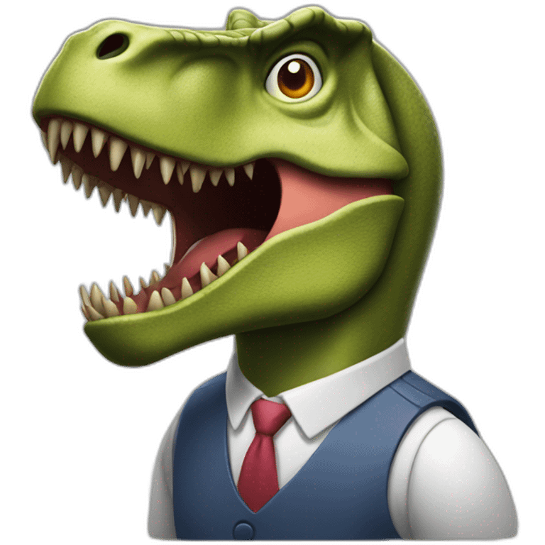 taxman with roaring t-rex emoji