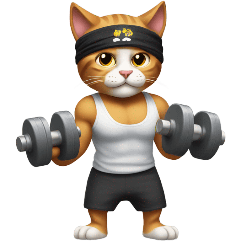 Buff cat working out  emoji