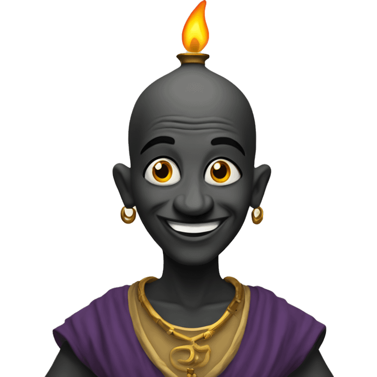 bald black genie oil lamp emoji