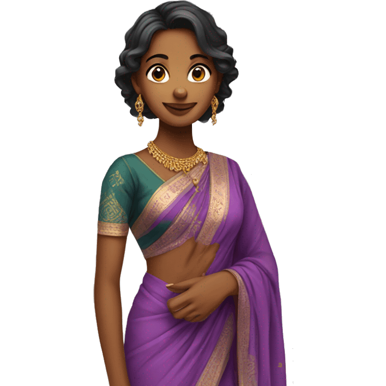 young woman in saree emoji