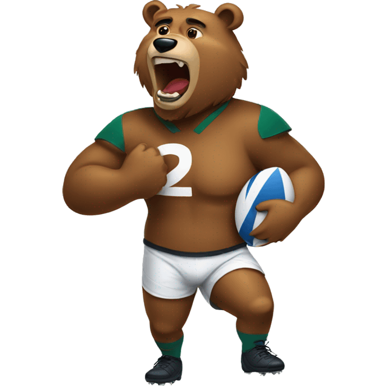 Bear playing rugby emoji