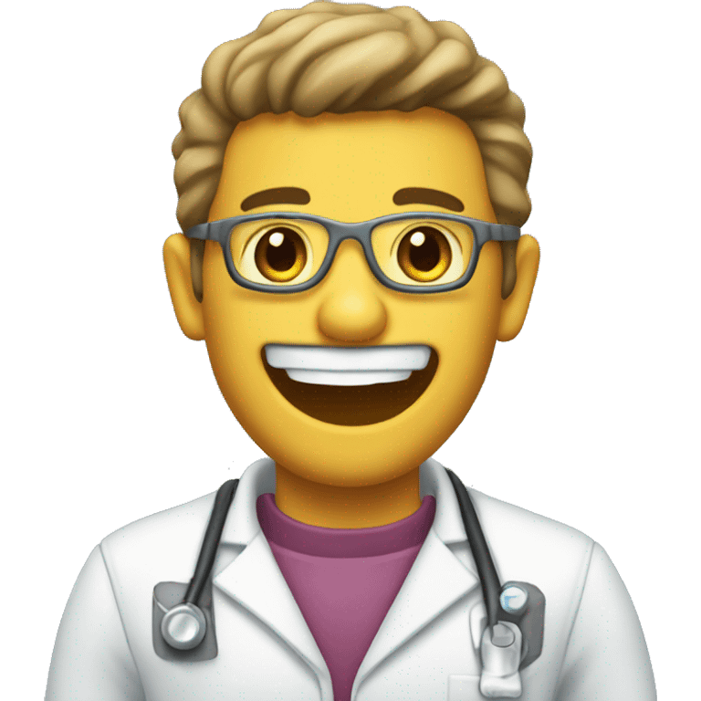 Dentista en moto antigua emoji