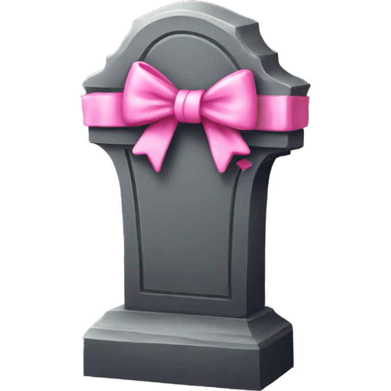 Tombstone with a pink bow on it  emoji