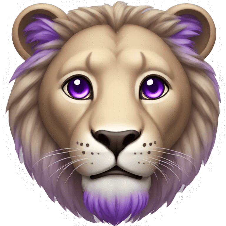 Lion with purple eyes emoji