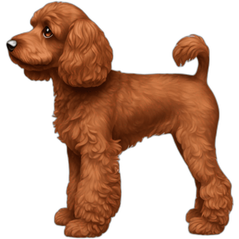 Reddish brown cockapoo from the side full body emoji