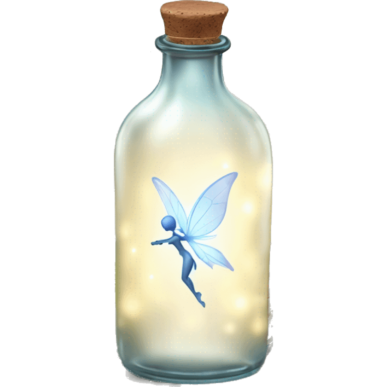 White magic fairy light sparkling old Antique bottle with poison and with herbal and flowers emoji