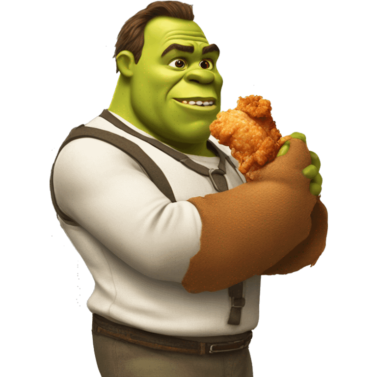 shrek eating fried chicken emoji