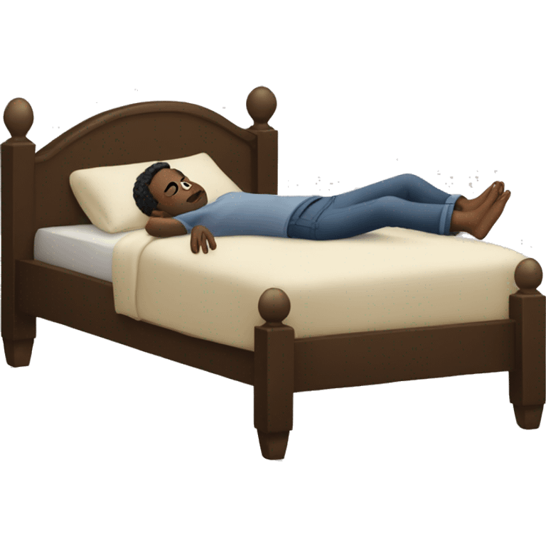 black person lying on bed emoji