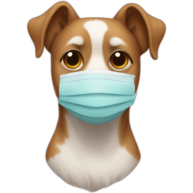 Dog wearing mask emoji