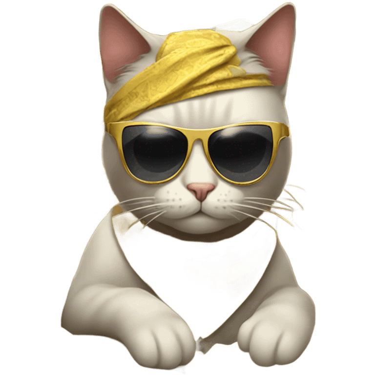 Cat gangsta with money emoji