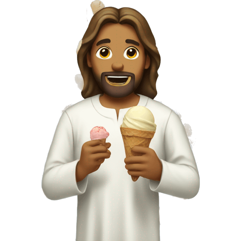 Jesus eat ice cream emoji