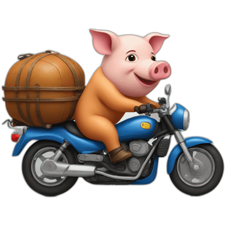 A pig riding a motorbike emoji