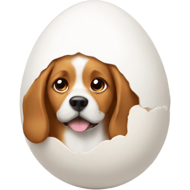 Egg with dog emoji