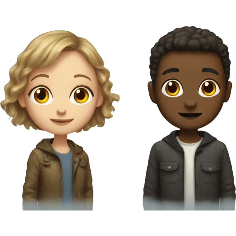 girl and boy portrait emoji