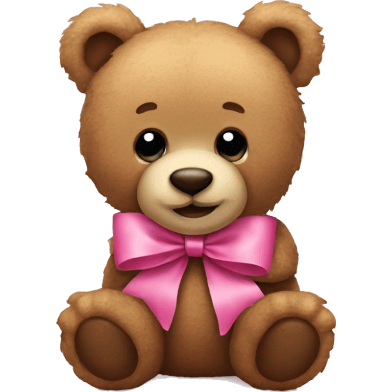 teddy bear with pink bow emoji