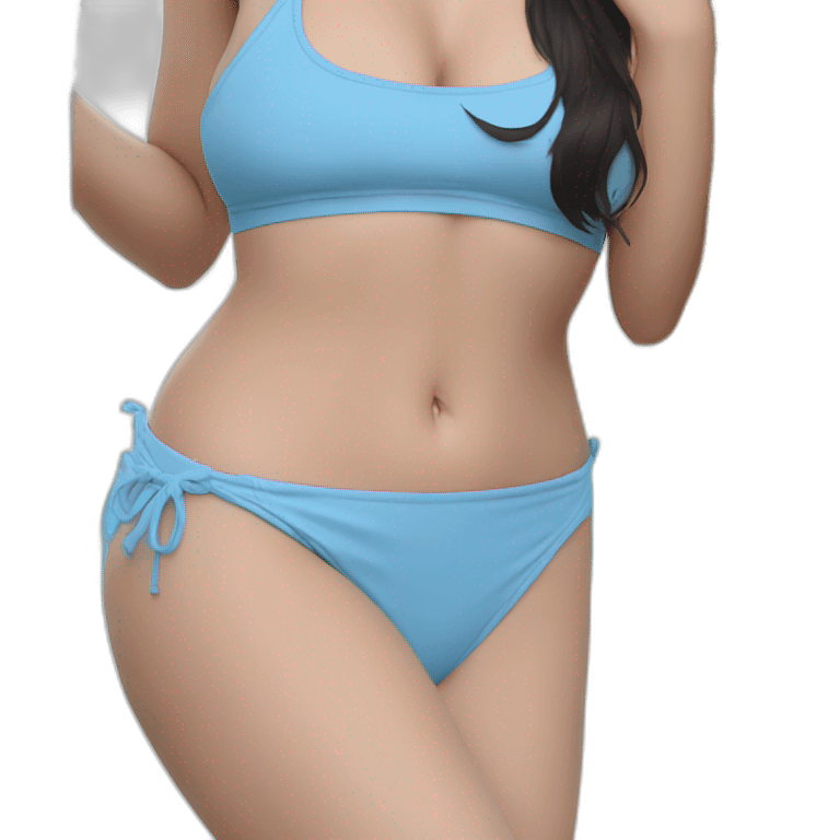 Sexy soft-fit wasian woman bikini (beach body) bed emoji