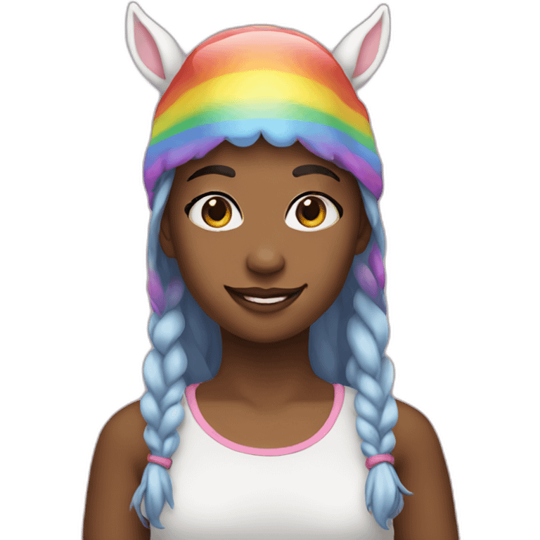 Girl-with-raibow-unicorn-hat emoji