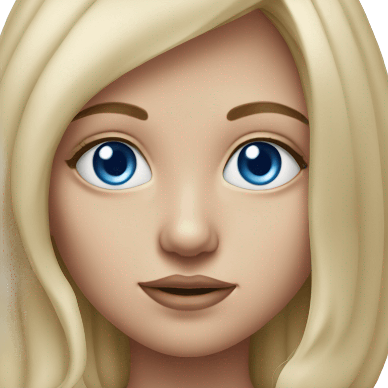 realistic portrait of girl blue eyes emoji