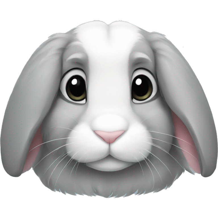 Grey bunny lop emoji