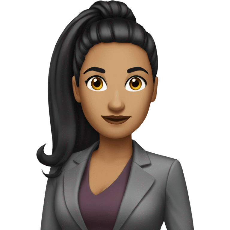 executive Long ponytail black hair latina woman black eyes  emoji