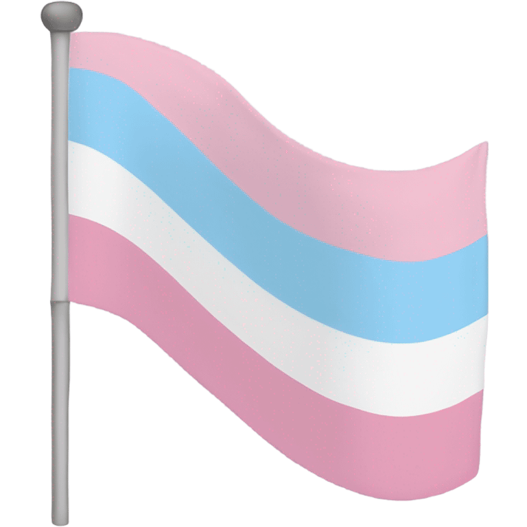 transgender pride flag with five horizontal stripes: light blue, pink, white, pink, and light blue emoji