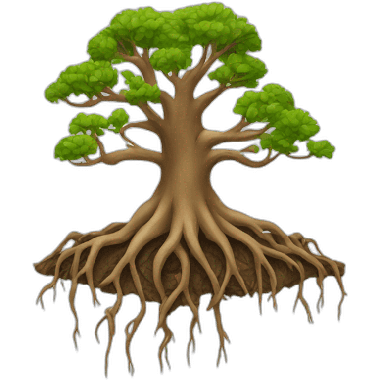 Trees roots linked emoji