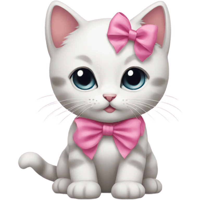 kitten with a pink bow emoji