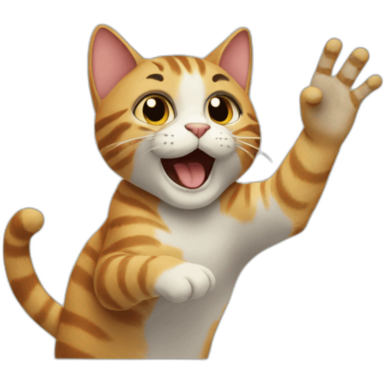 Cat high five emoji