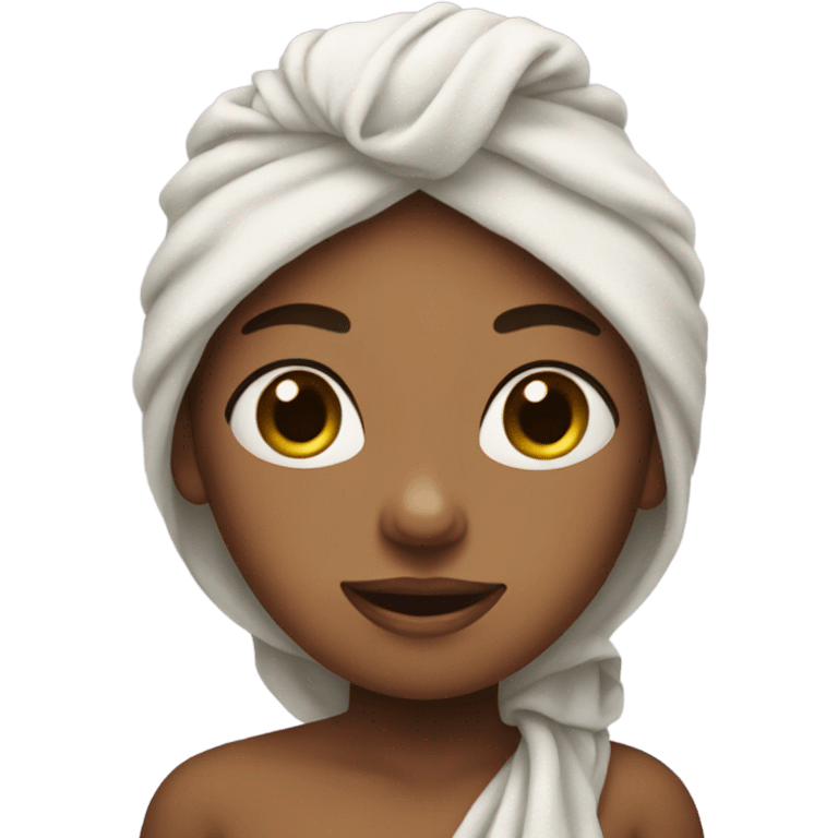 Girl but in towel emoji