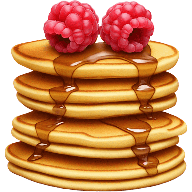 pancakes with happy faced rasberries  emoji