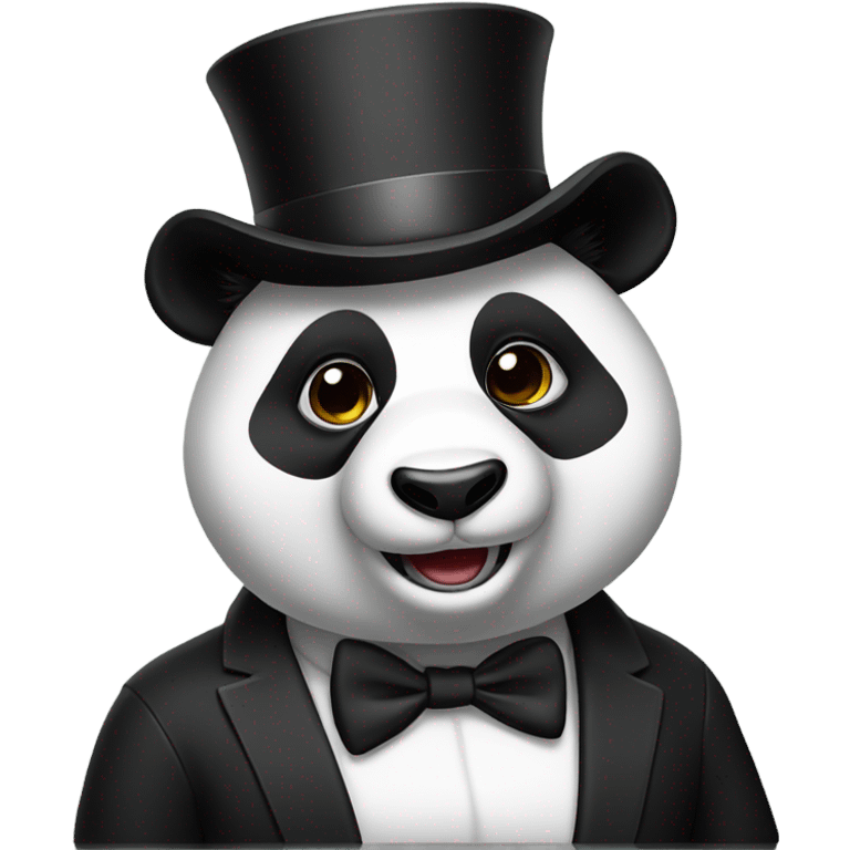 Panda with a top hat emoji