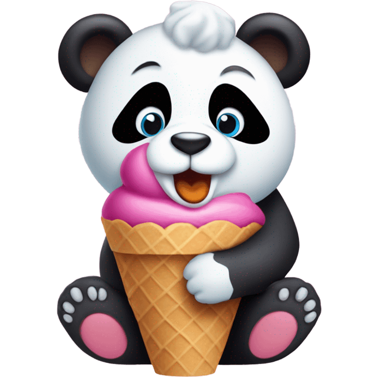 Panda eating ice cream emoji