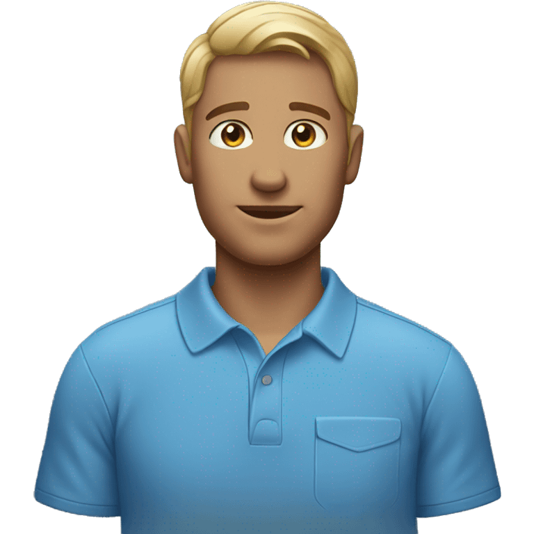 male in blue polo shirt emoji