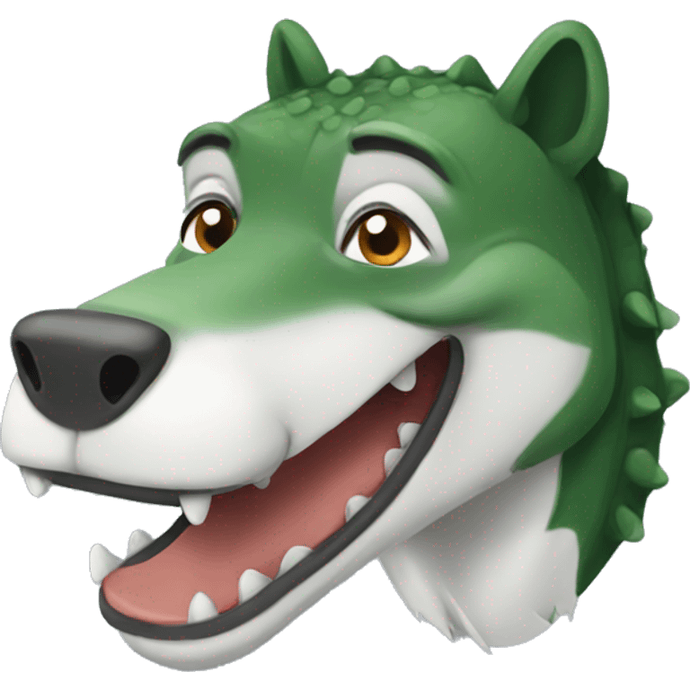 alligator with husky emoji