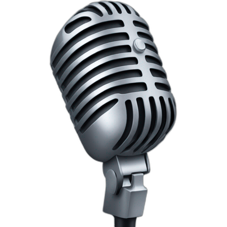 microphone with some blah blah emoji