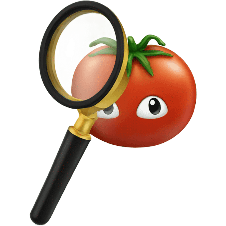 tomato under magnifying glass emoji