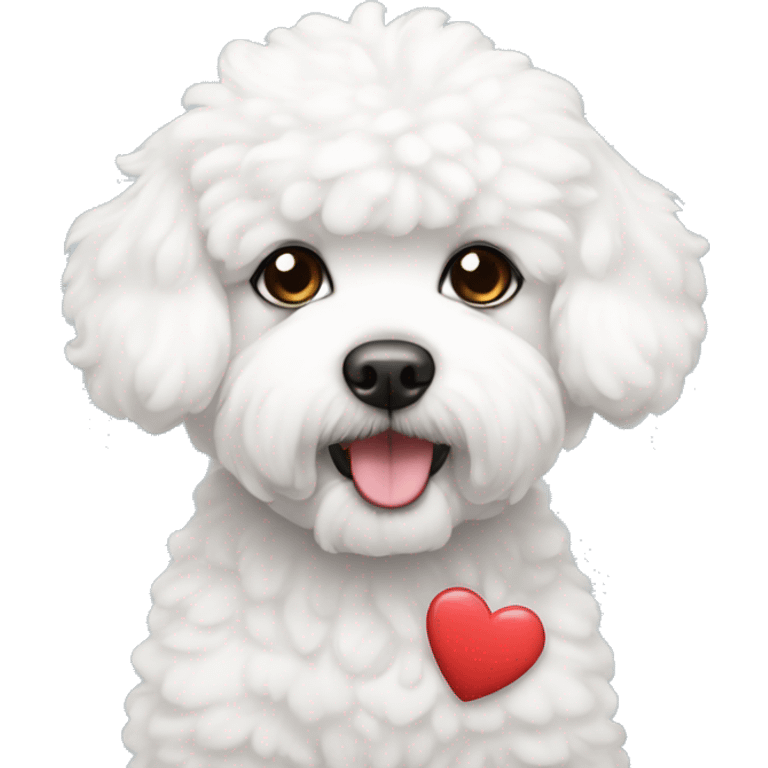 Bichon con corazones  emoji