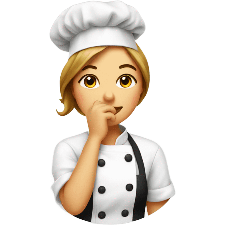 Chef's kiss from a female chef emoji