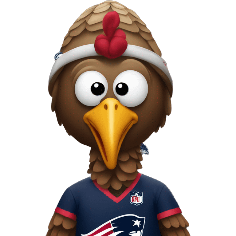 Turkey with New England patriots shirt on emoji