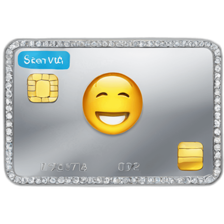 Platinum credit card with gems emoji