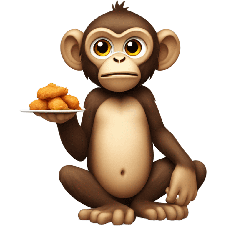 Monkey with fries chicken emoji