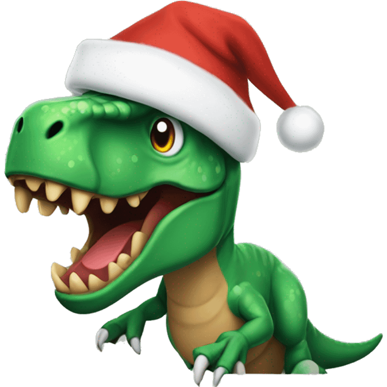 Christmas t-rex emoji