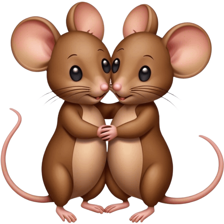 Two mouses hugging emoji