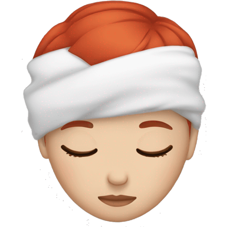 White red short hair girl sleeping emoji